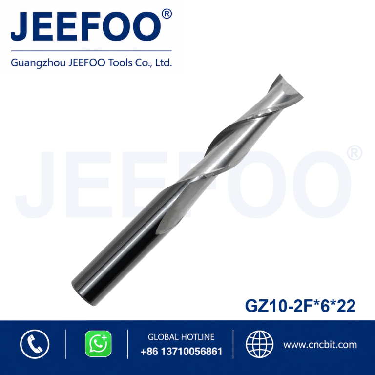 6x22 Double Flute Single Passage Spiral End Mill for Wood