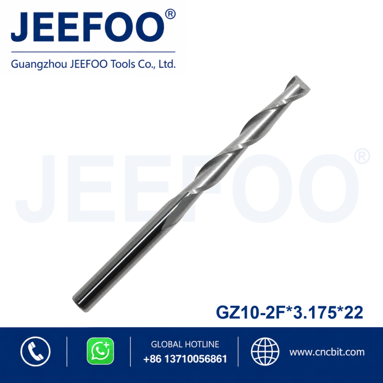3.175x22 Two Flute Single Passage Spiral Router Bit