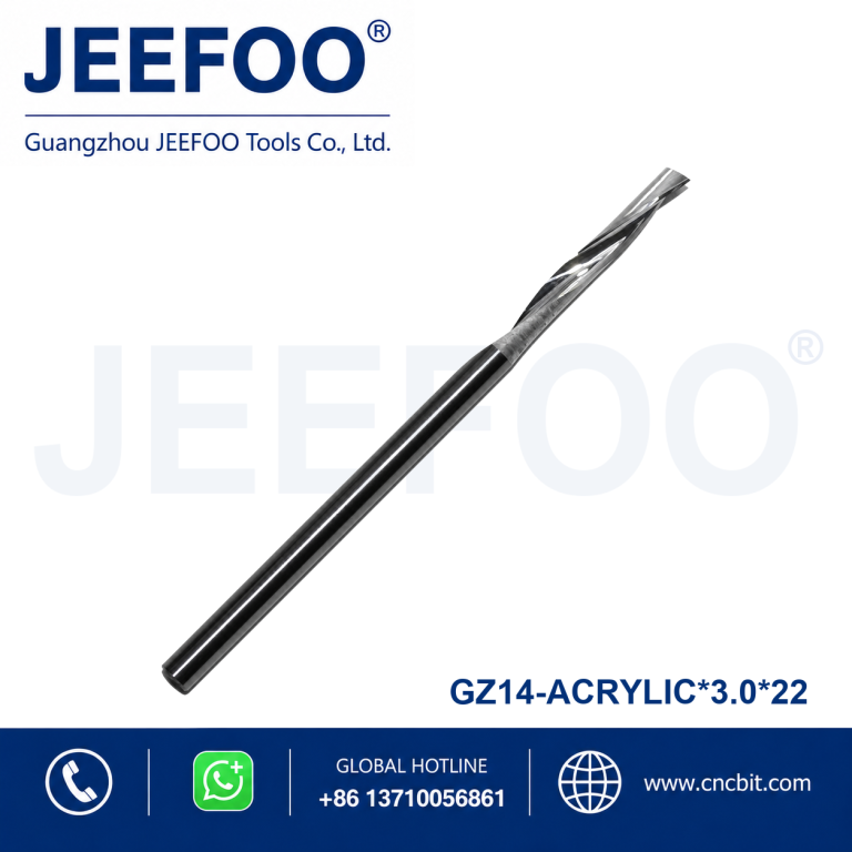 3.0x22 High Chip Removal Single Flute Router Bit for Acrylic