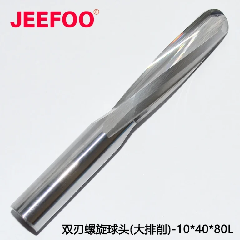 10x40x80L Double Flute Ball Nose Router Bit for High Chip Removal