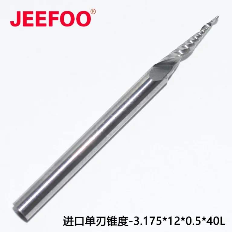 3.175x12x0.5x40L Imported Single Flute Taper End Mill A Series