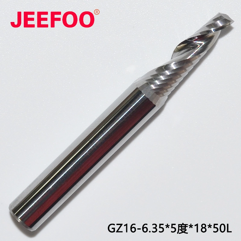 tungsten carbide single flute taper end mill 6.35x5°x18x50L
